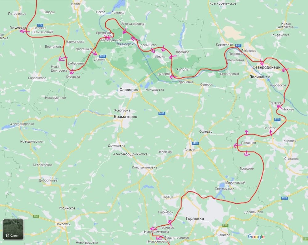 Данные по обстановке на фронте по версии украинских источников, мониторящих местные соцсети Заводы - РФ