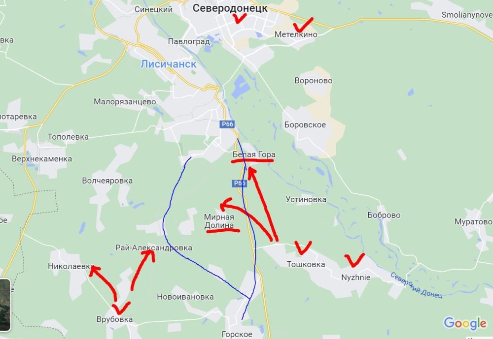 Для понимания.. Дорога из Лисичанска в Горское уже перерезана