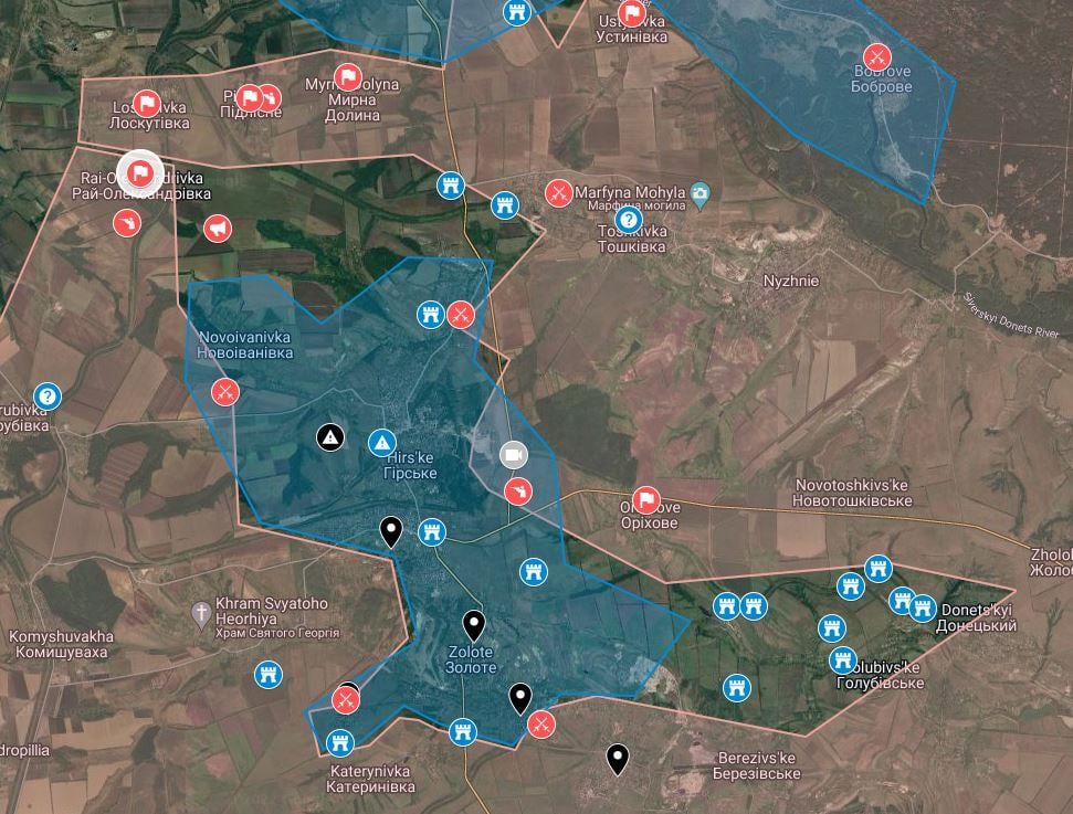 Части ВС РФ заняли Лоскутовку и Рай-Александровку, тем самым полностью окружив группировку ВСУ в районе Золотое-Горское