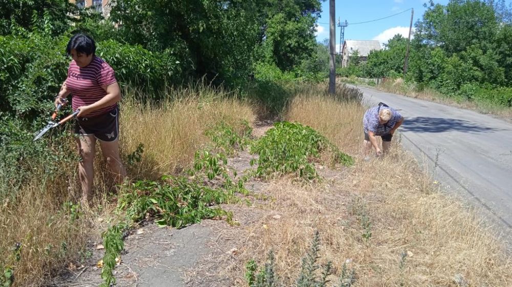 По поручению главы Администрации Красного Луча на территории г. Миусинск продолжаются работы по благоустройству города