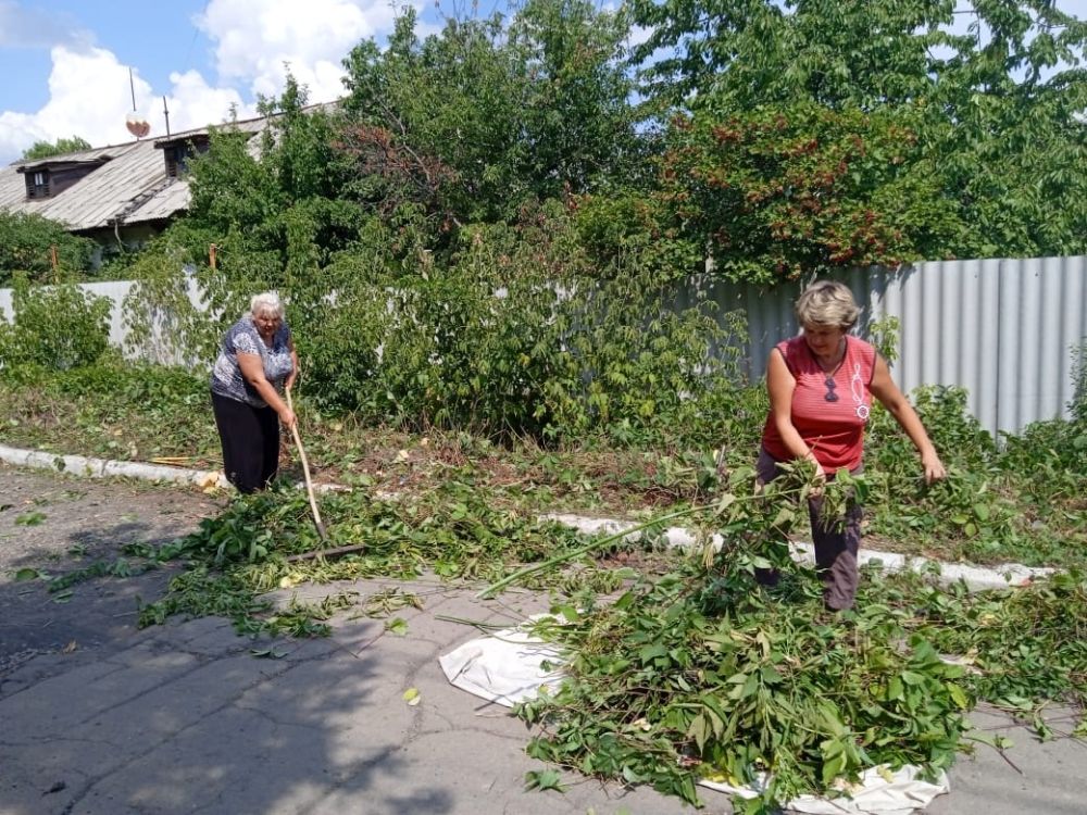 В городе Миусинск, подведомственном Администрации Красного Луча ежедневно ведутся работы по благоустройству территории