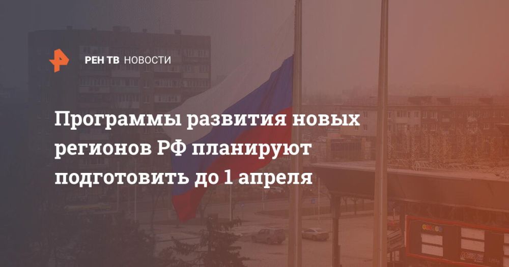 Программы развития новых регионов РФ планируют подготовить до 1 апреля