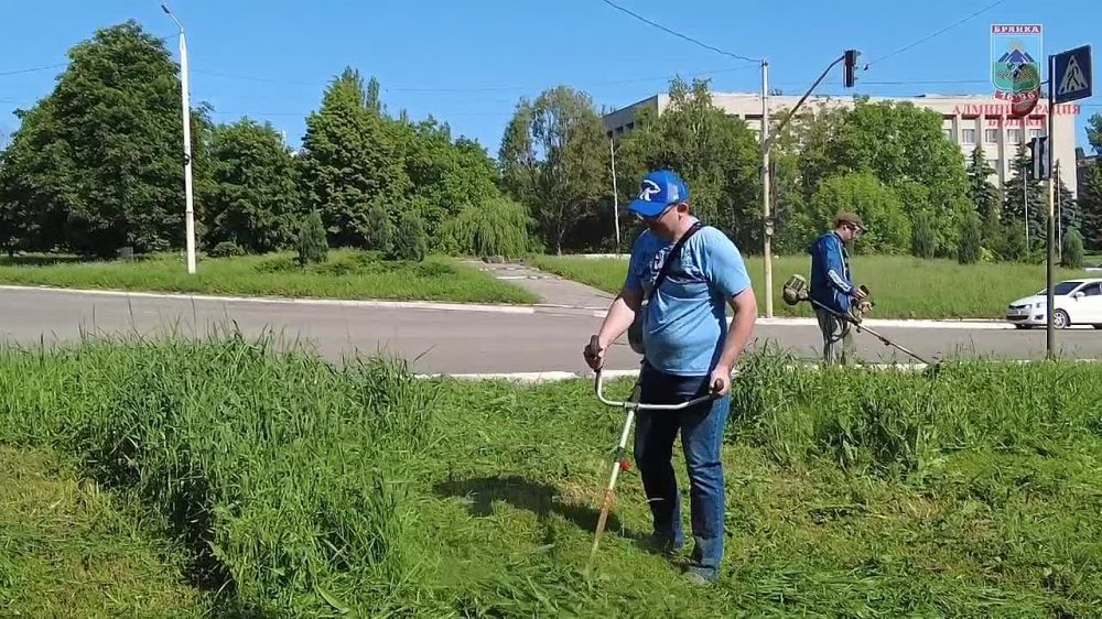 2 июня активисты и сторонники партии «Единая Россия» во главе с секретарем Брянковского местного отделения партии «ЕДИНАЯ РОССИЯ», главой Администрации города Брянки Евгением Морозовым благоустраивали территорию вдоль Аллеи Славы