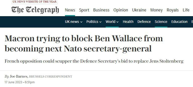 Олег Попов: Макрон не хочет, чтобы генсеком НАТО стал британец