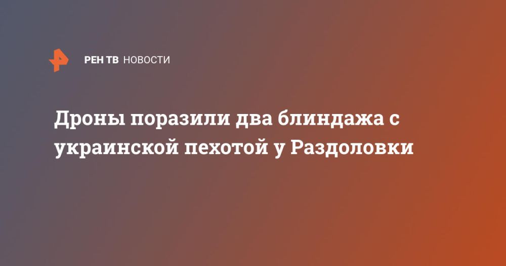 Дроны поразили два блиндажа с украинской пехотой у Раздоловки