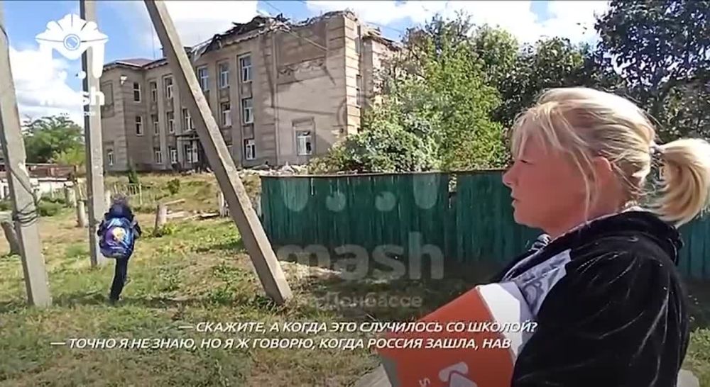 Выбитые окна, стены-решето и полумрак — это школа в Попаснянском районе