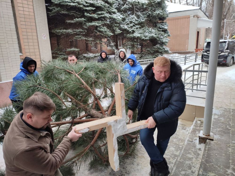 Единороссы привезли лесную красавицу для юных пациентов Луганской республиканской больницы