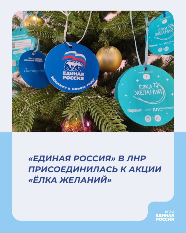 «Единая Россия» в ЛНР присоединилась к акции «Ёлка желаний»