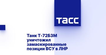 Танк Т-72Б3М уничтожил замаскированные позиции ВСУ в ЛНР