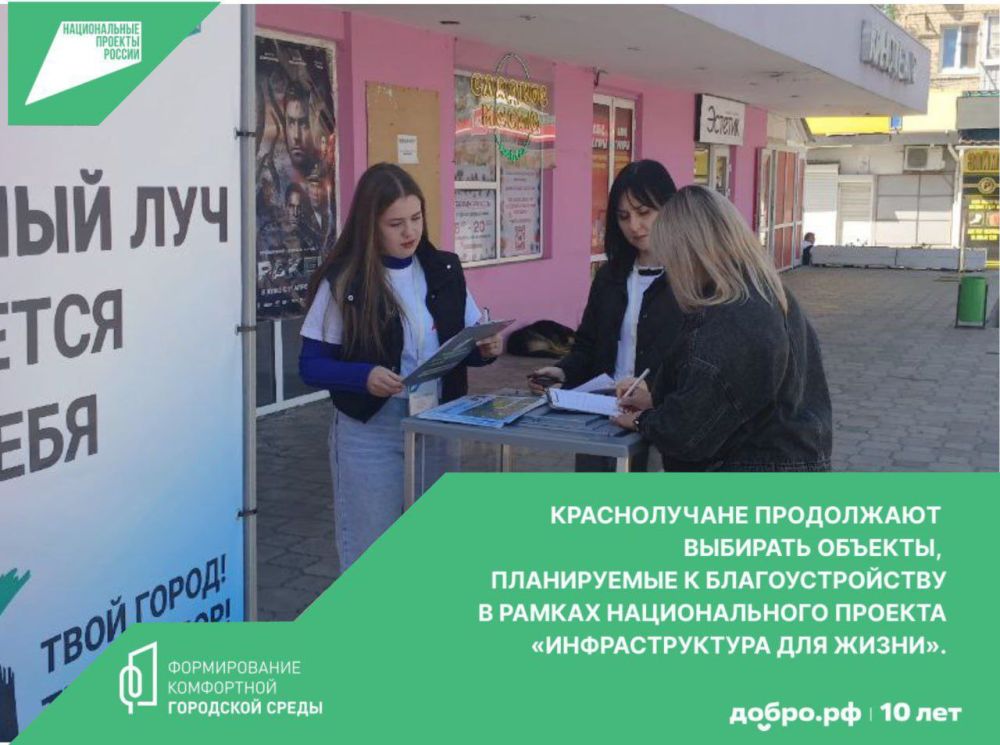 В Красном Луче продолжается голосование в рамках национального проекта «Инфраструктура для жизни»