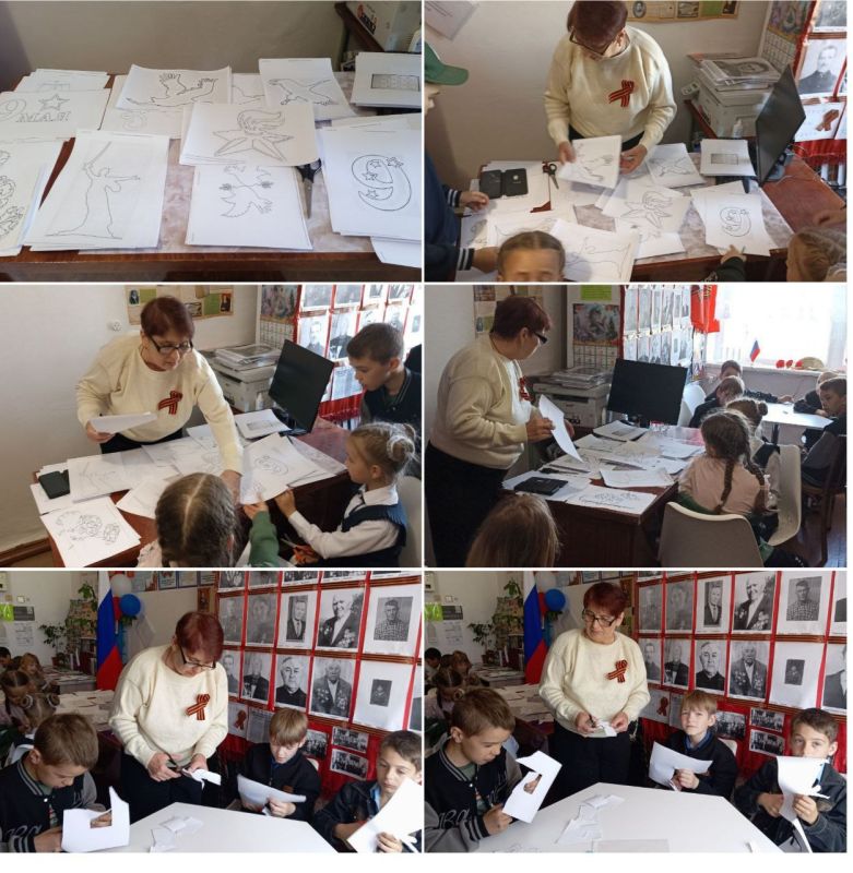В библиотеке -филиал села Теплое в рамках подготовки к акции "Окна Победы", для обучающихся начальных классов УВК села Теплое прошёл мастер-класс по изготовлению трафаретов из бумаги своими руками
