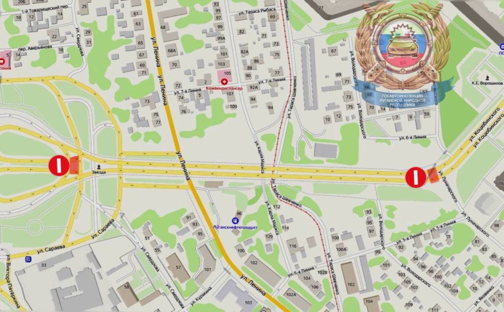 9 мая в Луганске Госавтоинспекция временно ограничит движение транспорта на некоторых участках дорог в центре города