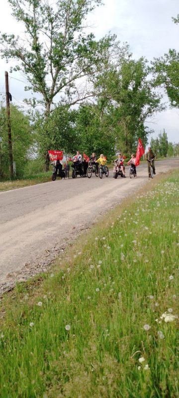 В селе Бунчуковка прошел велопробег, приуроченный к Дню Победы