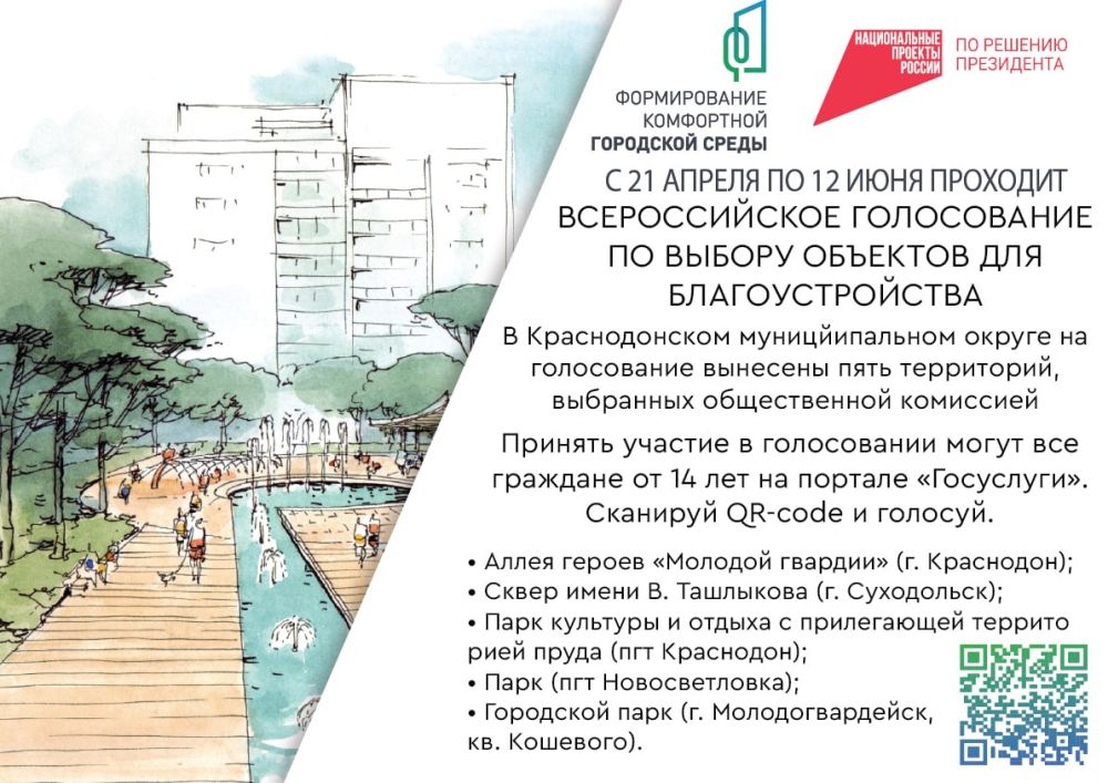 21 апреля стартовало Всероссийское голосование за выбор объектов благоустройства