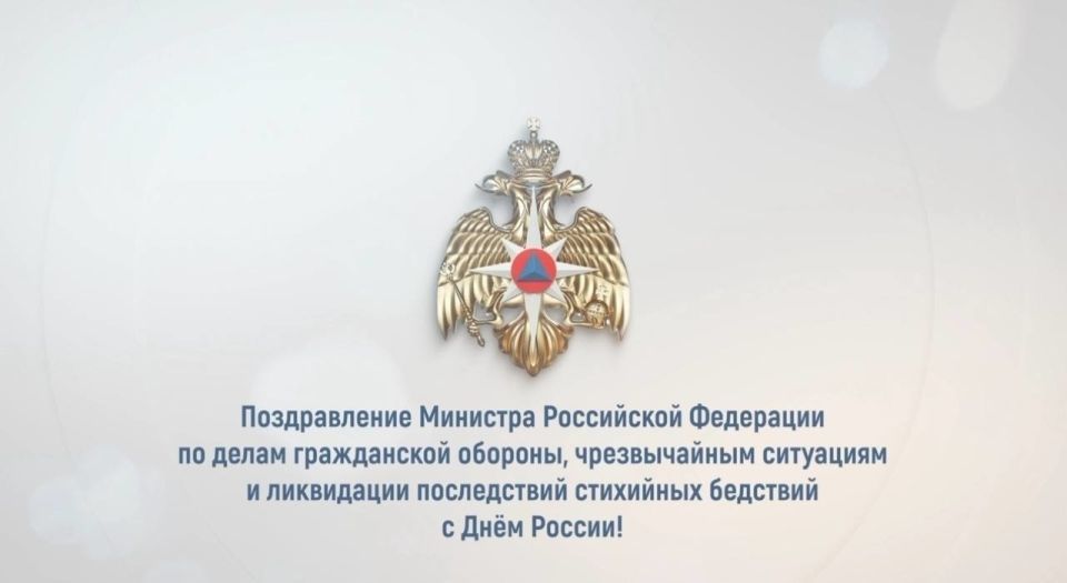 Поздравление главы МЧС России Александра Куренкова с Днём России
