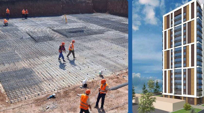 Специалисты завершают первый этап строительства 17-этажного дома в Луганске