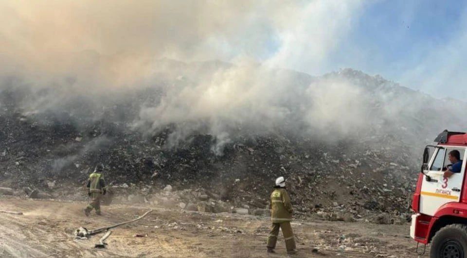 Воздух у мусорного полигона под Александровском после пожара безопасен