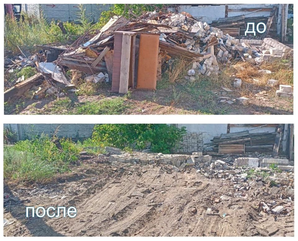 В городе Рубежное, на регулярной основе, сотрудники муниципального дорожно-эксплуатационного предприятия продолжают осуществлять благоустройство территории