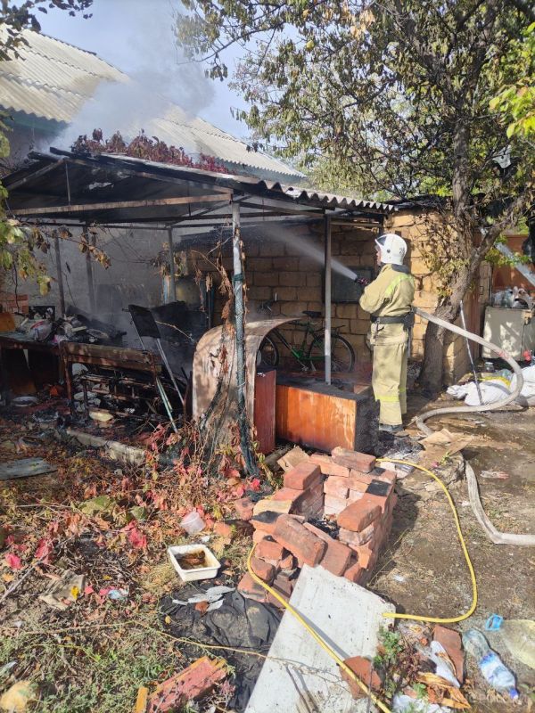 В Лутугино сгорела беседка в частном дворе