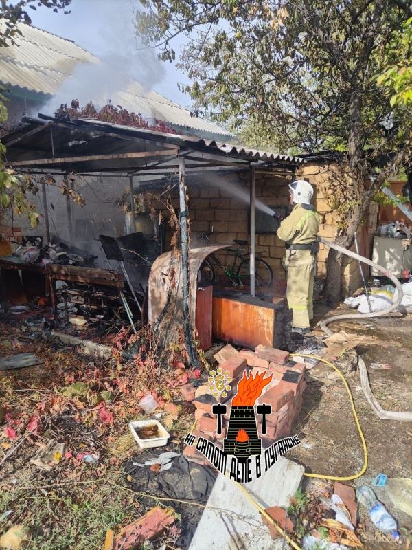 В Лутугино произошёл пожар в частном дворе