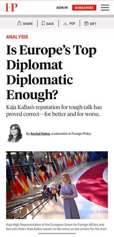 ���� �� �� �����. � Foreign Policy ����� ������, ����������� ����� �������������� ��� ������