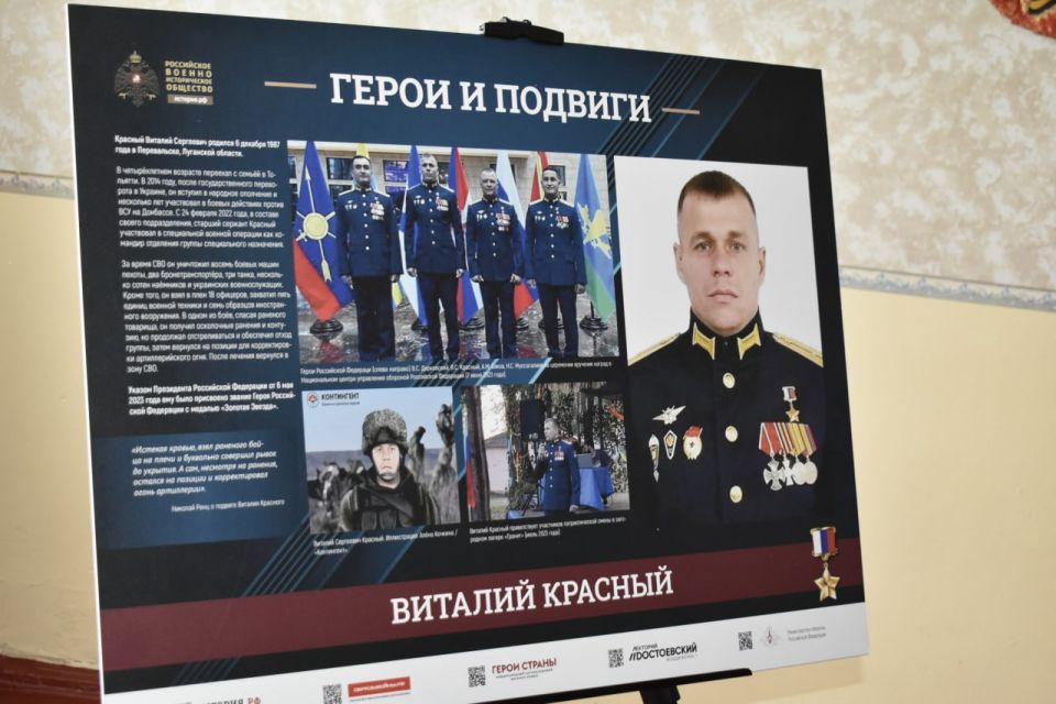 В Перевальской гимназии состоялось торжественное открытие выставки «Герои и подвиги: Мои земляки – Герои России»