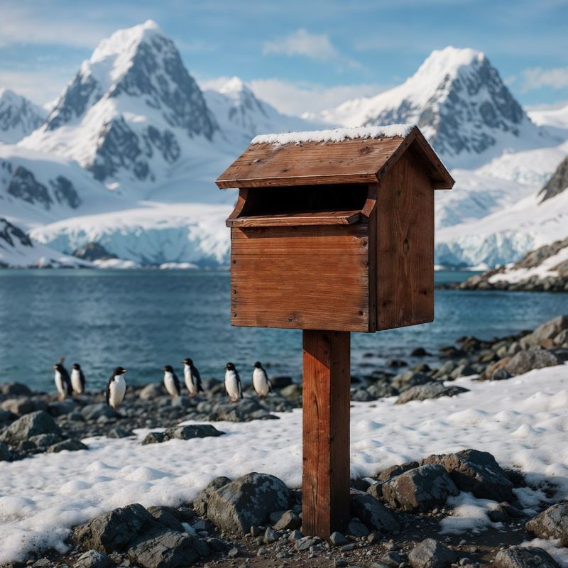 Деревянный почтовый ящик в Антарктиде