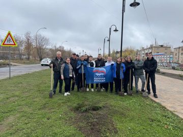 Активисты Партии «Единая Россия» высадили деревья вдоль Аллеи Защитников Родины