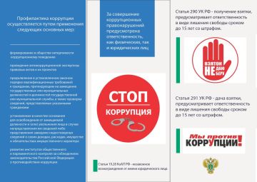 Памятка. Вместе против КОРРУПЦИИ
