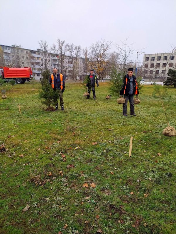 Сотрудники МУП «ДЭП города Рубежное» приняли активное участие в озеленении города