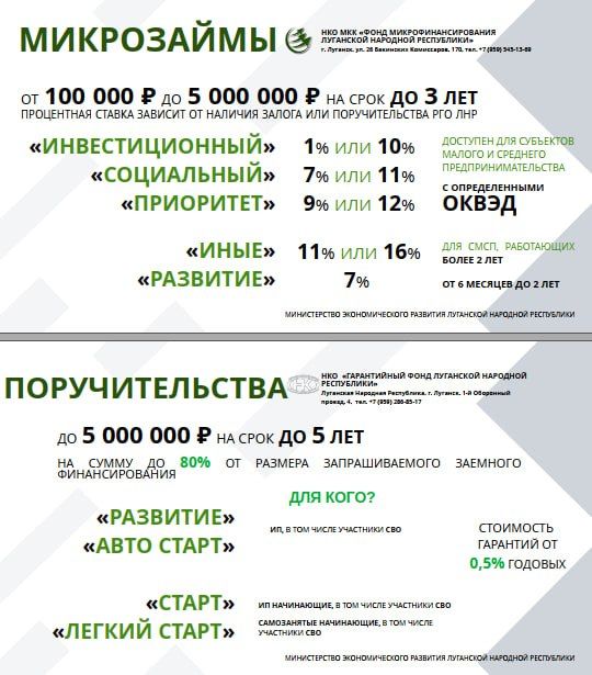 Действующие льготные меры поддержки субъектов МСП на территории Луганской Народной Республики