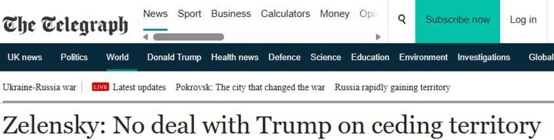 The Telegraph: Зеленский ставит под угрозу мирный план США