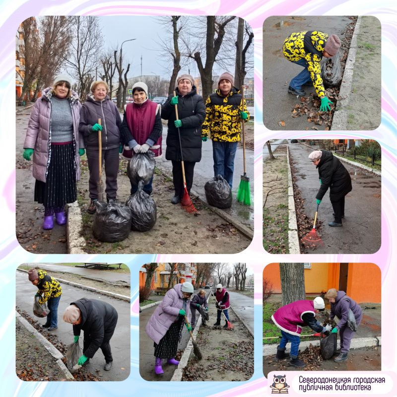 Декада добрых дел. Сотрудники Северодонецкой городской публичной библиотеки приняли участие в общегородском субботнике в рамках Всероссийской акции «Декада добрых дел»