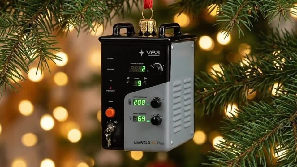 В Минпромторге нарядили промышленную ёлку! Ее украсили миниатюрными моделями станков, роботов и аддитивных установок: