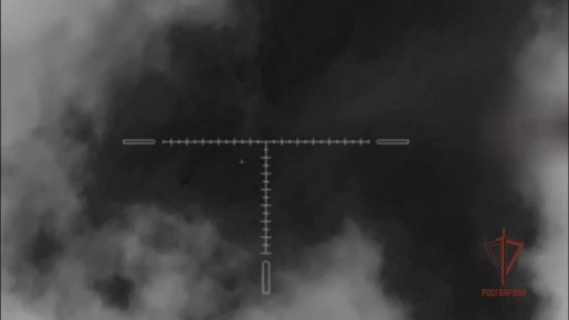 Личный состав мобильной огневой группы Росгвардии, выполняющий служебно-боевые задачи в зоне специальной военной операции на территории Луганской Народной Республики, уничтожил два вражеских беспилотника самолётного типа