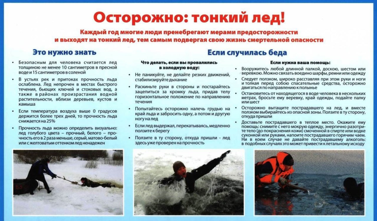 ПРАВИЛА БЕЗОПАСНОГО ПОВЕДЕНИЯ НА ЛЬДУ