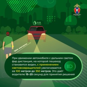 Информация ГИБДД о необходимости использования световозвращающих элементов