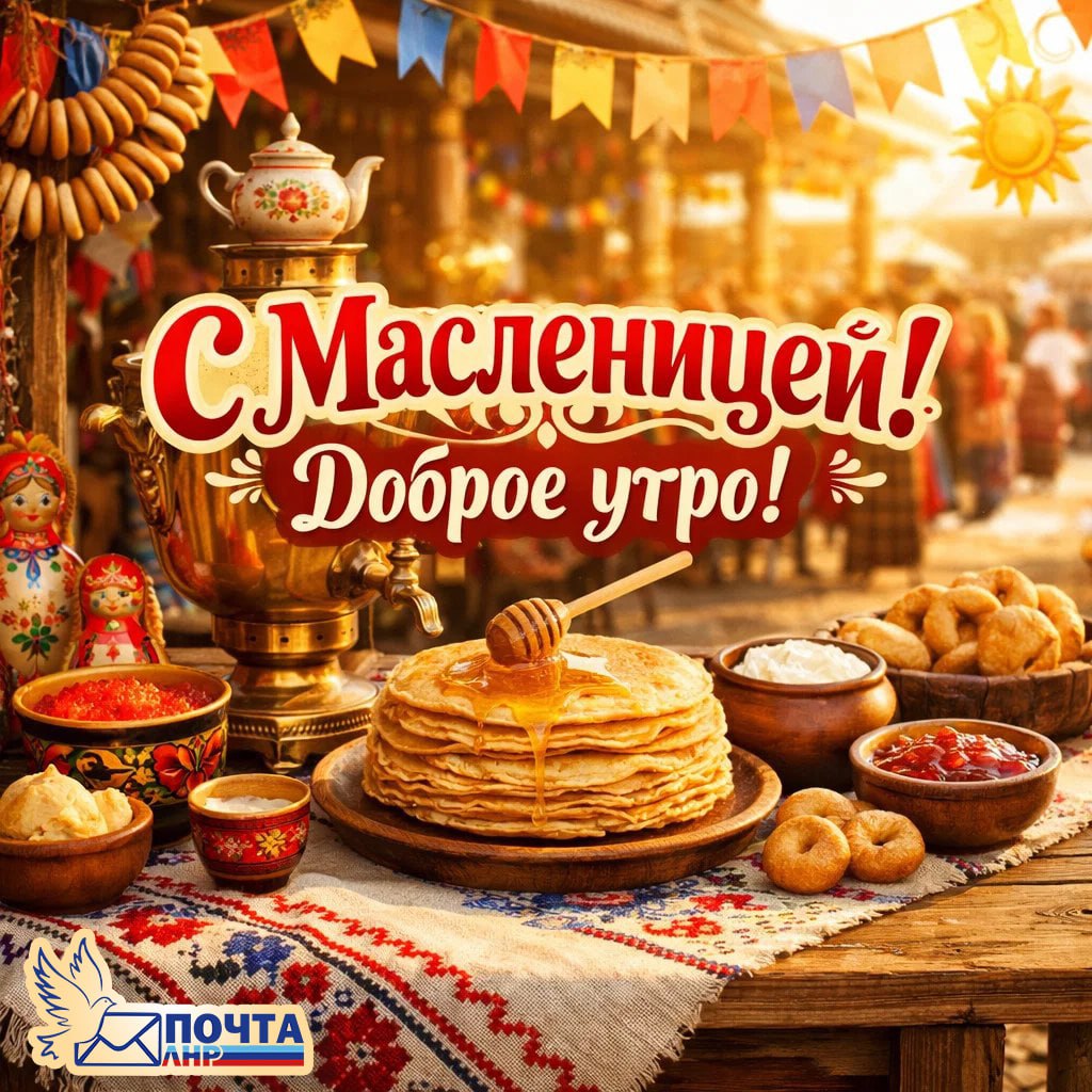 Доброе утро! Пусть первый день Масленицы принесёт вам тепло, улыбки и вкусные блины, наполняя утро радостью и хорошим настроением