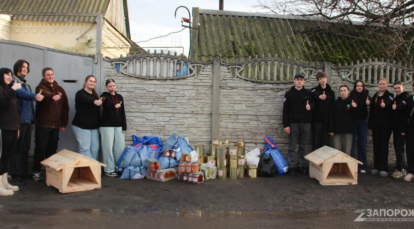 Активисты передали около 100 кг корма в приют для животных в Мелитополе