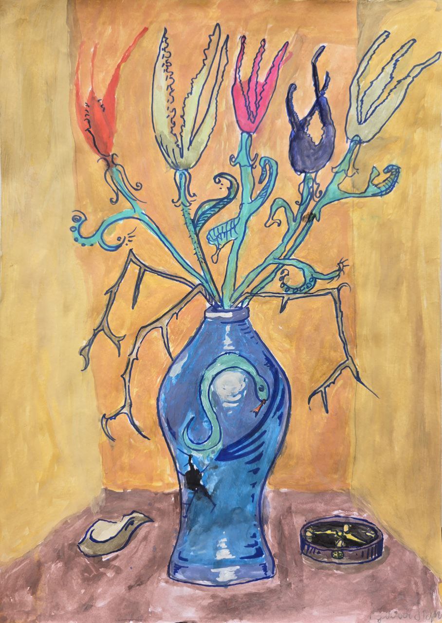 Яркие и сочные декоративные натюрморты от наших юных художников