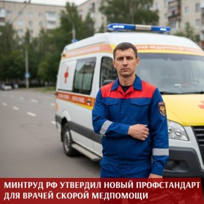 Новый профессиональный стандарт для врача скорой медицинской помощи утвердил Минтруд РФ. Приказ вступит в силу с 1 сентября 2026 года
