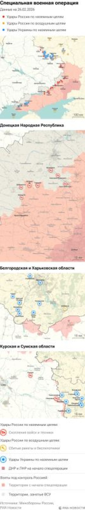Карта спецоперации Вооруженных сил России на Украине на 26.02.2026