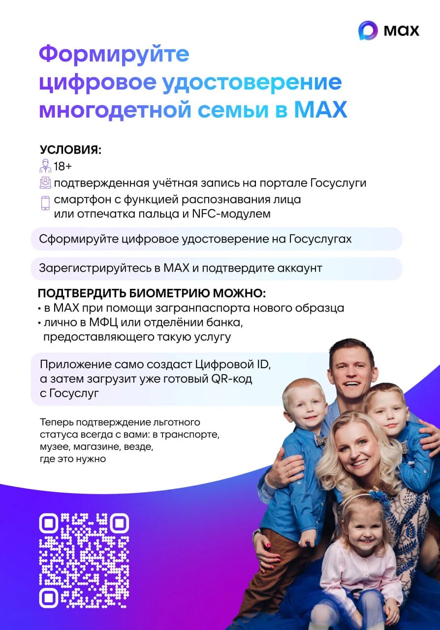 Подтвердить льготы многодетной семьи можно через приложение МАХ