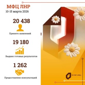 На прошлой неделе специалисты МФЦ ЛНР приняли свыше 20,4 тыс