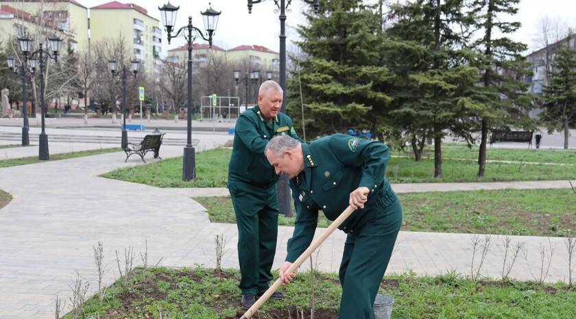 Делегация из Ставропольского края передала подшефному Антрацитовскому округу более 200 саженцев кленов, берез и липы для высадки в рамках международной акции «Сад памяти»