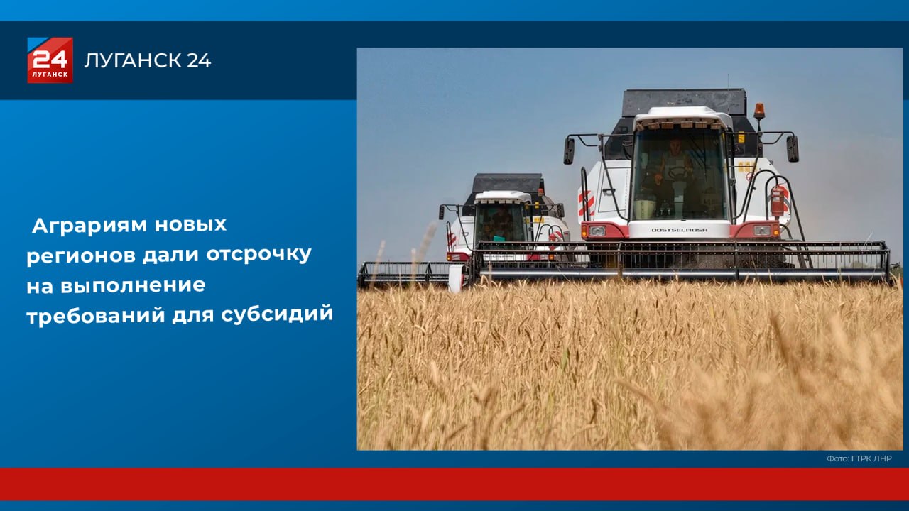 Аграриям новых регионов дали отсрочку на выполнение требований для субсидий