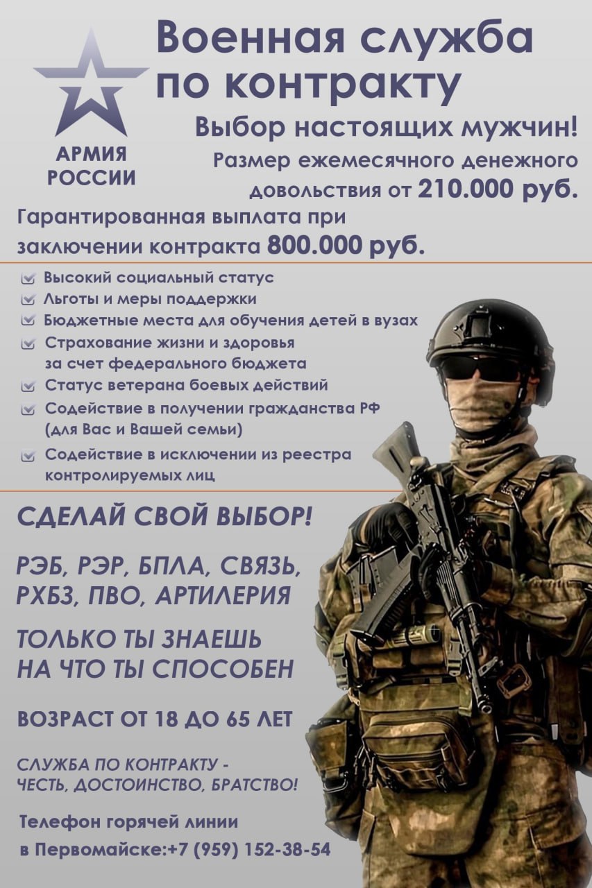 Военная служба по контракту — сделай СВОй правильный выбор!