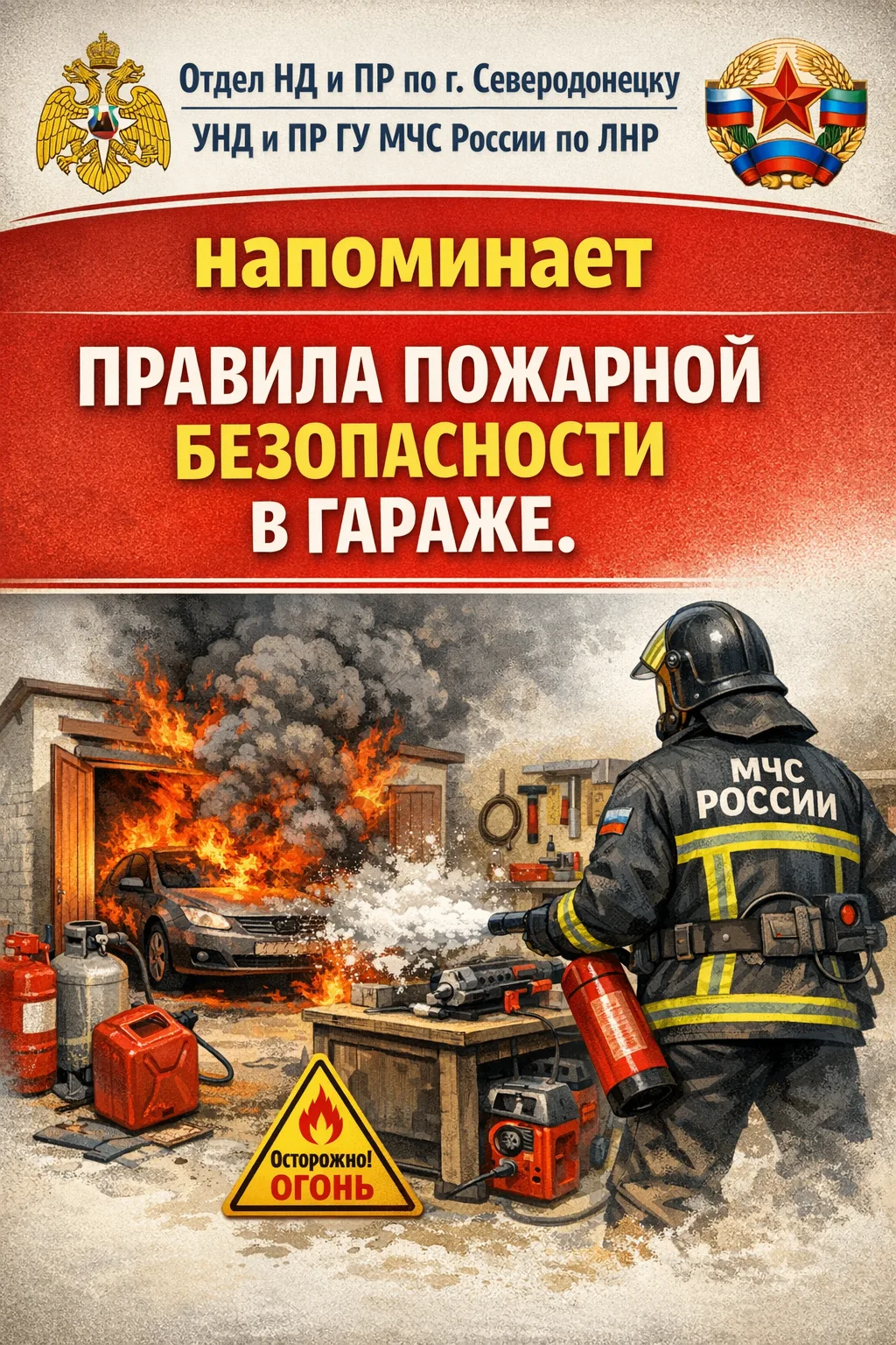 Пожары в гаражах происходят в основном по причине неосторожного обращения с огнем, неисправности электросистем транспортных средств, нарушения правил пожарной безопасности при пользовании отопительными и нагревательными...