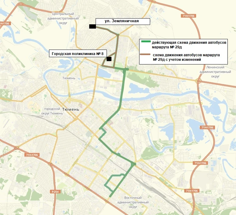 Маршрут №29д в Тюмени изменит схему движения