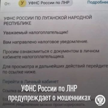 УФНС России по Луганской Народной Республике предупреждает об участившихся мошеннических рассылках